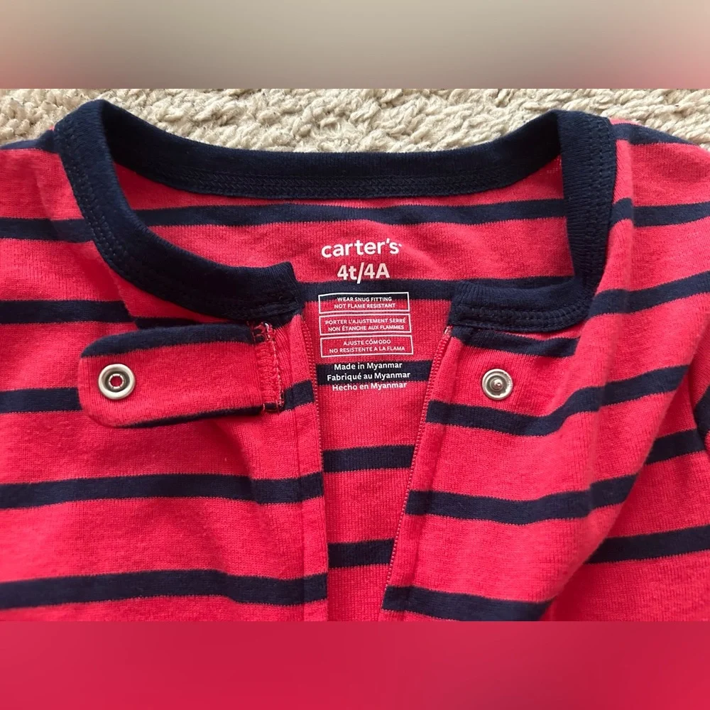 Carter‘s Toddler Cotton Footie PJ with Tiger 4T NWT